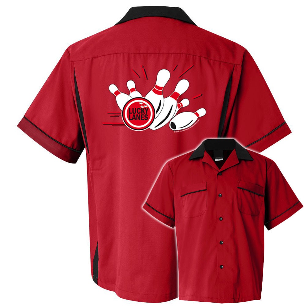 Lucky Lanes Classic Retro Bowling Shirt- Classic 2.0 - Includes Embroidered Name #128