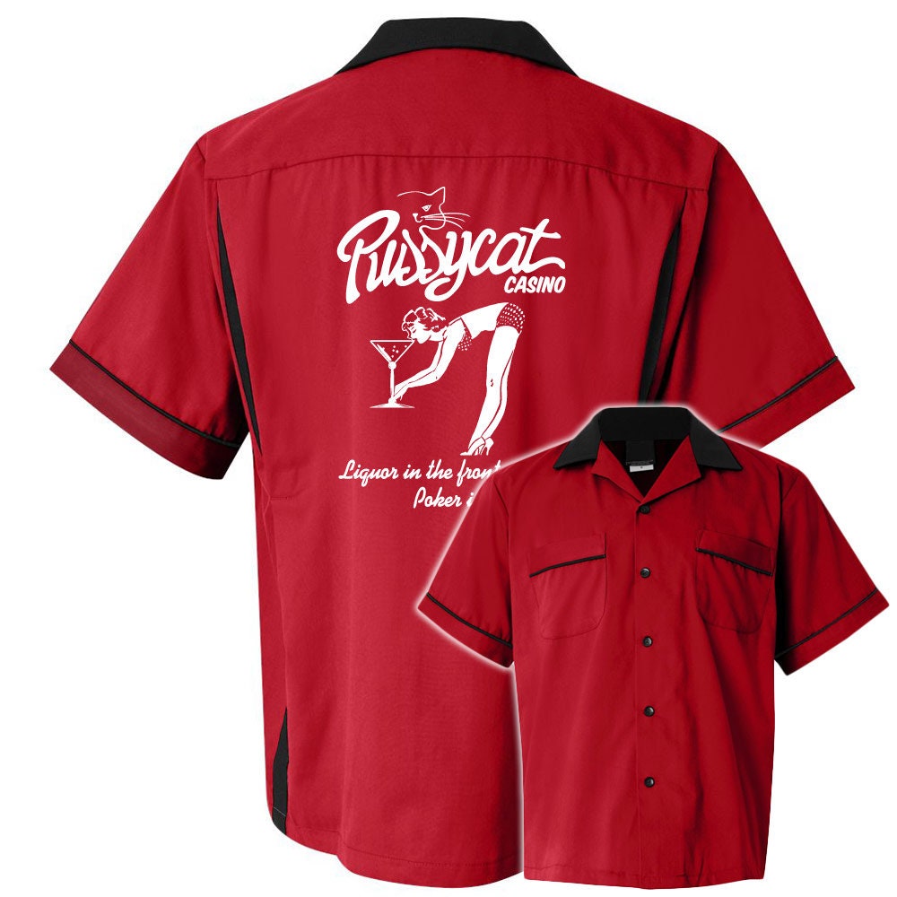 Pussycat Casino Classic Retro Bowling Shirt- Classic 2.0 - Includes Embroidered Name