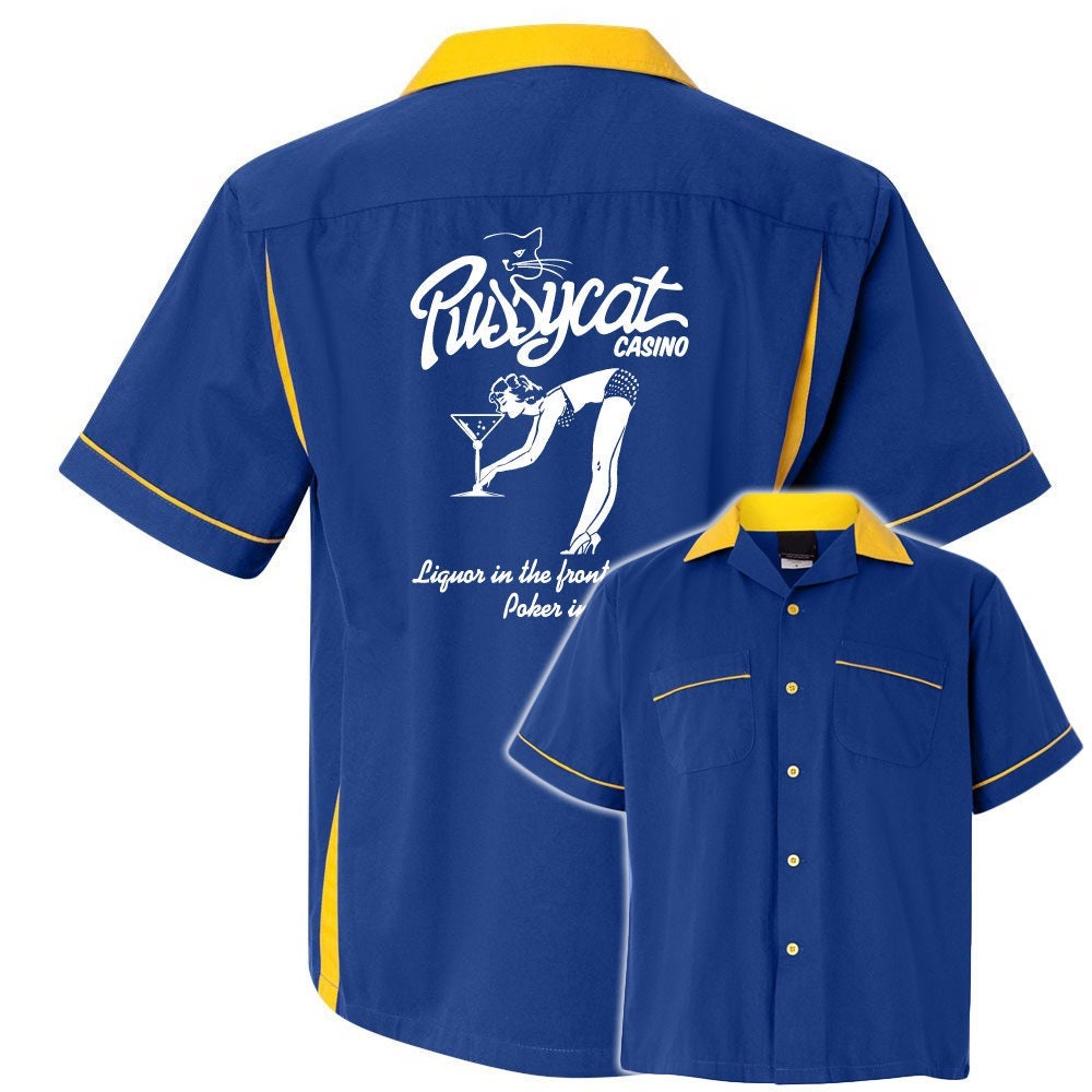Pussycat Casino Classic Retro Bowling Shirt- Classic 2.0 - Includes Embroidered Name