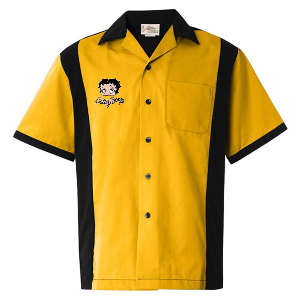 Betty Boop Face Classic Retro Bowling Shirt - Retro Two - Includes Embroidered Name