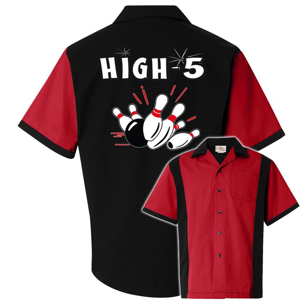 High 5 Classic Retro Bowling Shirt - Retro Two - Includes Embroidered Name #126/127