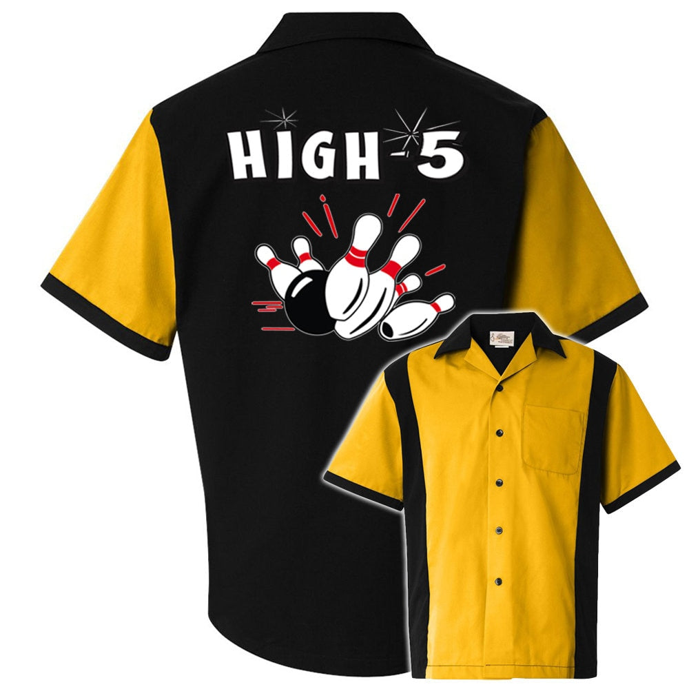 High 5 Classic Retro Bowling Shirt - Retro Two - Includes Embroidered Name #126/127
