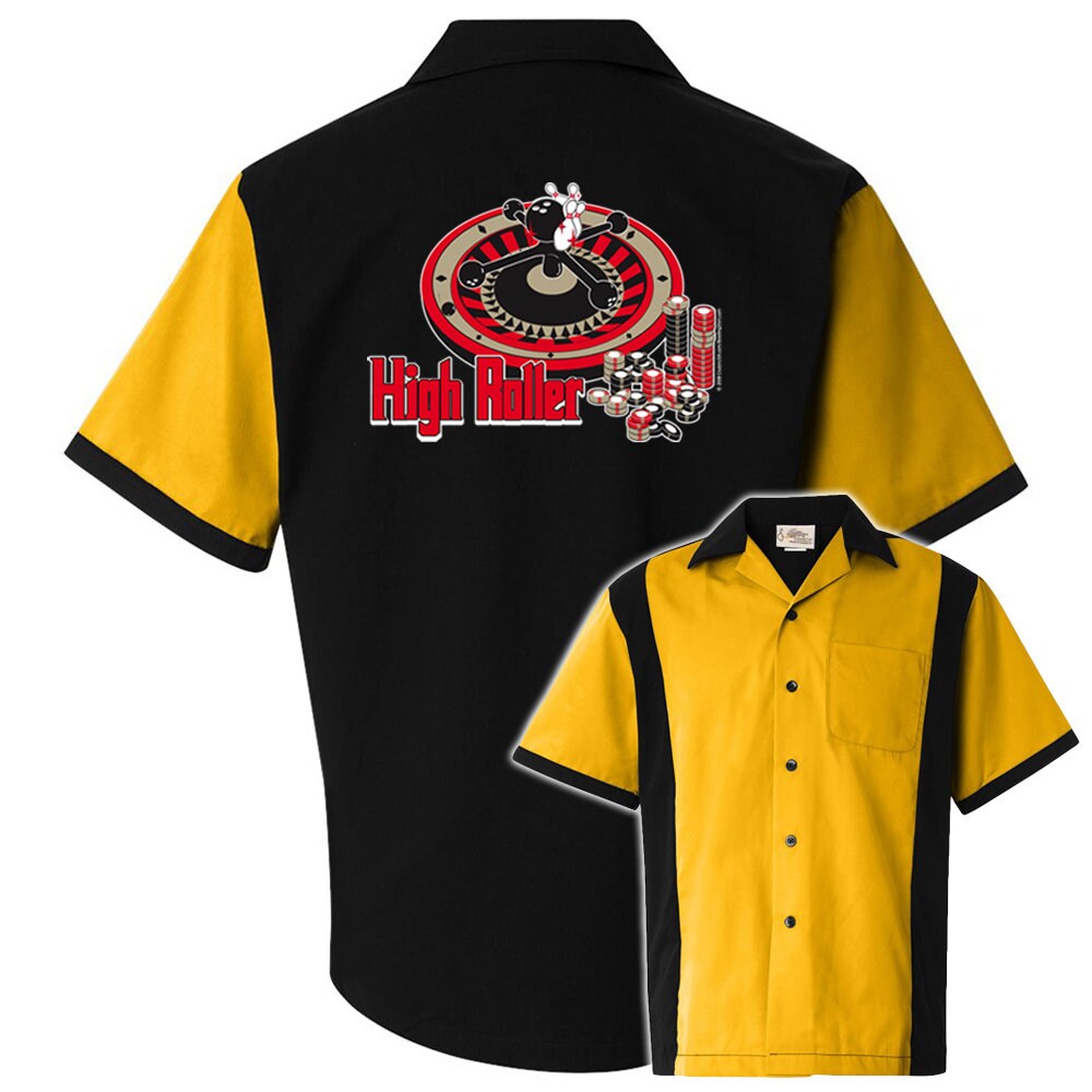 High Roller Classic Retro Bowling Shirt - Retro Two - Includes Embroidered Name
