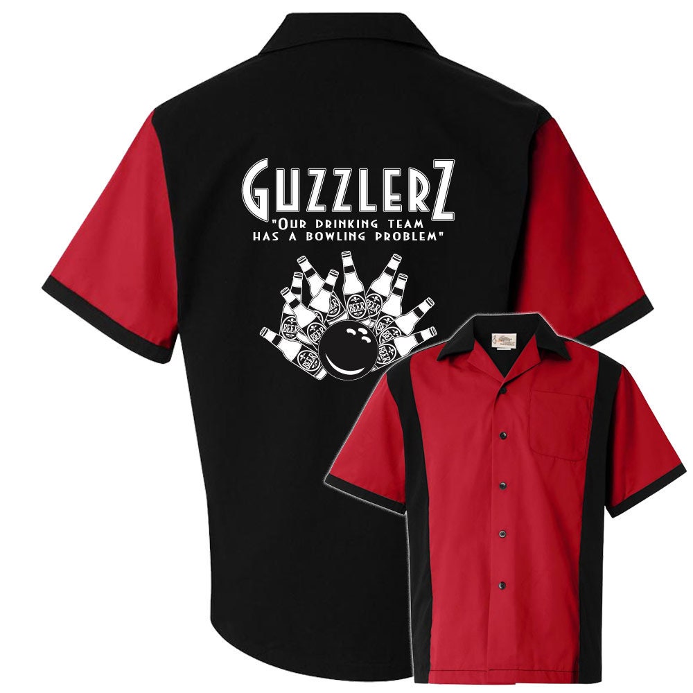 Guzzlers Classic Retro Bowling Shirt - Retro Two - Includes Embroidered Name #124
