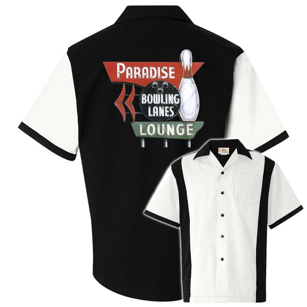 Paradise Lanes Classic Retro Bowling Shirt - Retro Two - Includes Embroidered Name
