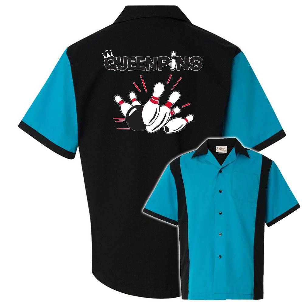 Queen Pins Classic Retro Bowling Shirt - Retro Two - Includes Embroidered Name