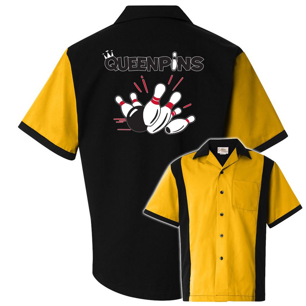 Queen Pins Classic Retro Bowling Shirt - Retro Two - Includes Embroidered Name