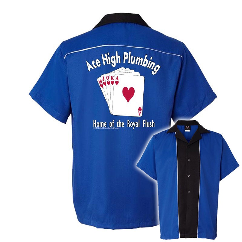 Ace High Plumbing Classic Retro Bowling Shirt - Swing Master 2.0 - Includes Embroidered Name