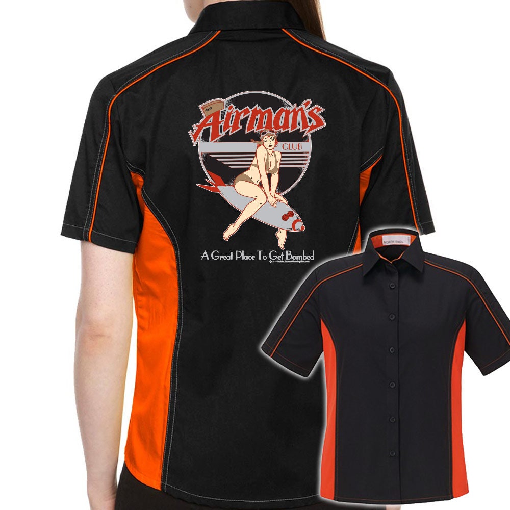 Airman's Classic Retro Bowling Shirt- The Muckler (Ladies) - Includes Embroidered Name