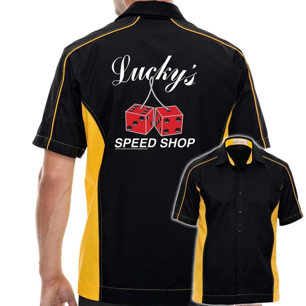 Lucky's Speed Shop Classic Retro Bowling Shirt - The Muckler - Includes Embroidered Name