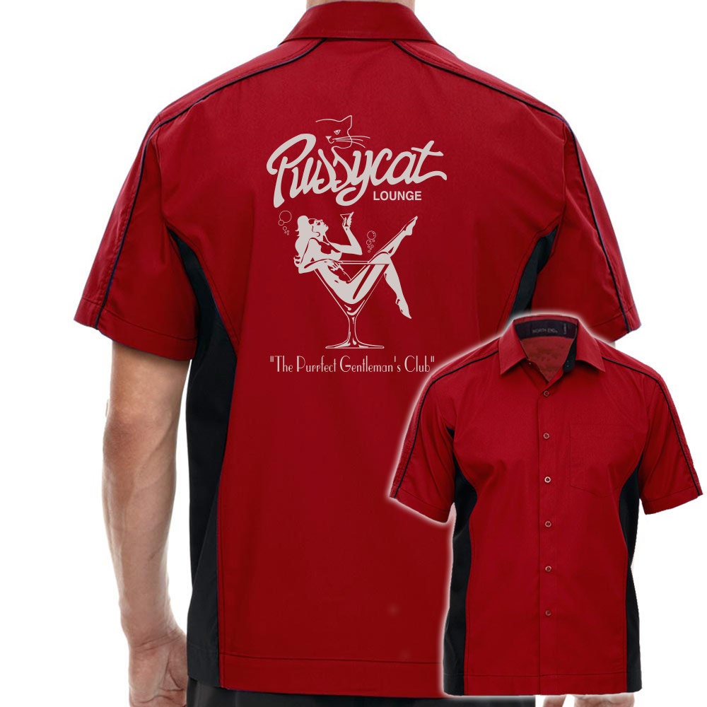 Pussycat Lounge Classic Retro Bowling Shirt - The Muckler - Includes Embroidered Name