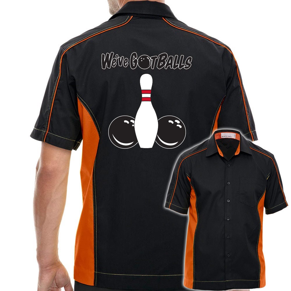 We've Got Balls Classic Retro Bowling Shirt - The Muckler - Includes Embroidered Name