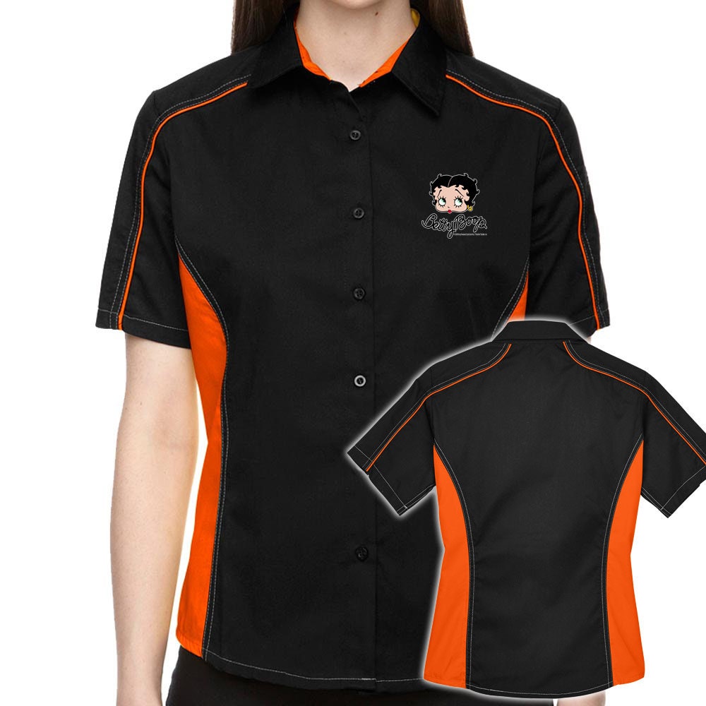 Betty Boop Face Classic Retro Bowling Shirt- The Muckler (Ladies) - Includes Embroidered Name