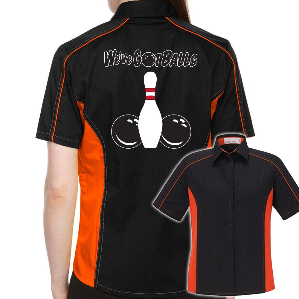 We've Got Balls Classic Retro Bowling Shirt- The Muckler (Ladies) - Includes Embroidered Name