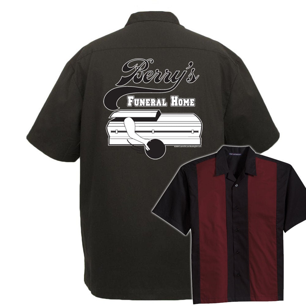 Berrys Funeral Home Classic Retro Bowling Shirt - The Player - Includes Embroidered Name #119