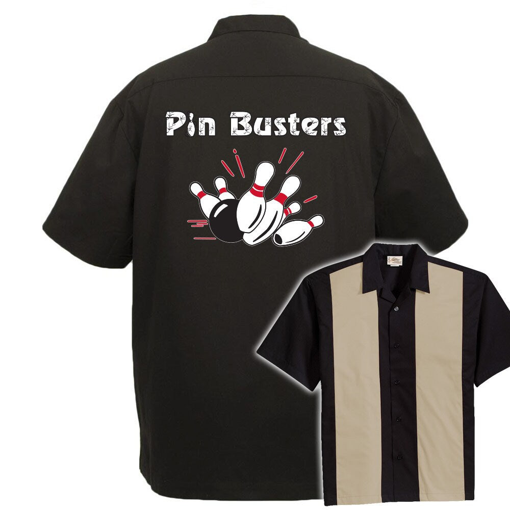 Pin Busters Classic Retro Bowling Shirt - The Player - Includes Embroidered Name