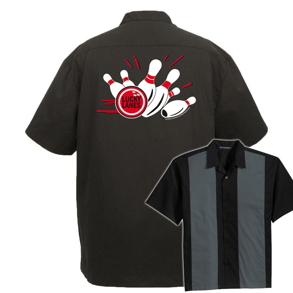 Lucky Lanes Classic Retro Bowling Shirt - The Player - Includes Embroidered Name #128