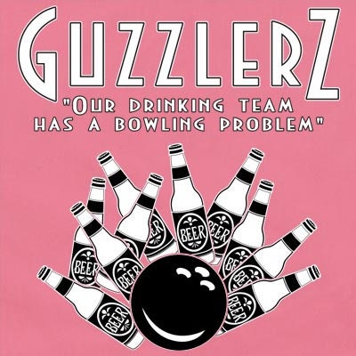 Guzzlers - Classic Retro Pink Bowling Shirt - Classic  - Includes Embroidered Name