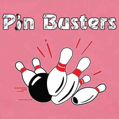 Pin Busters - Classic Retro Pink Bowling Shirt - Classic  - Includes Embroidered Name
