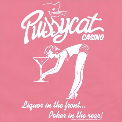 Pussycat Casino - Classic Retro Pink Bowling Shirt - Classic  - Includes Embroidered Name