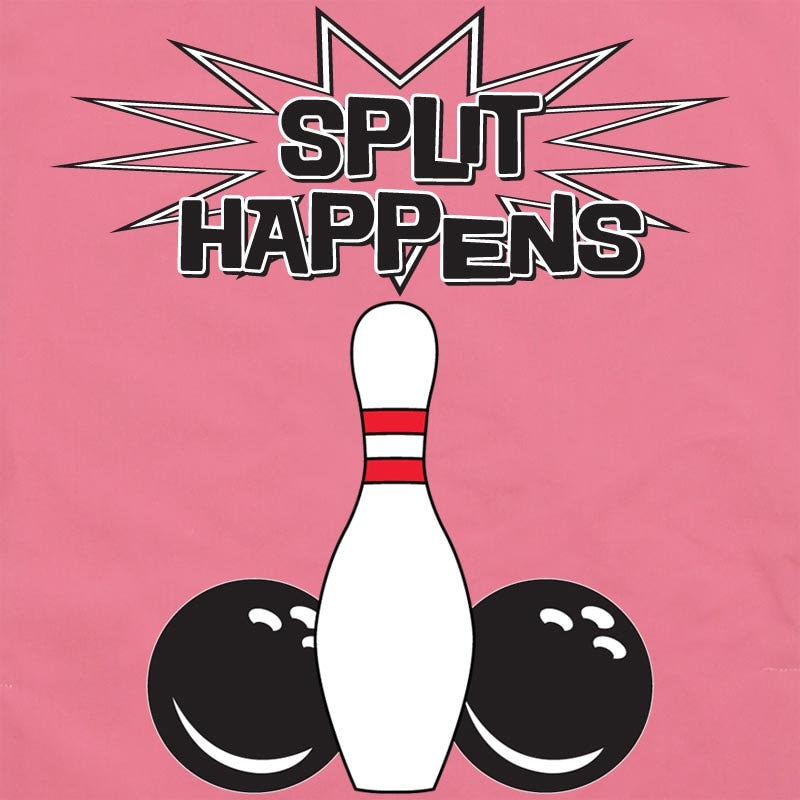 Split Happens - Classic Retro Pink Bowling Shirt - Classic  - Includes Embroidered Name