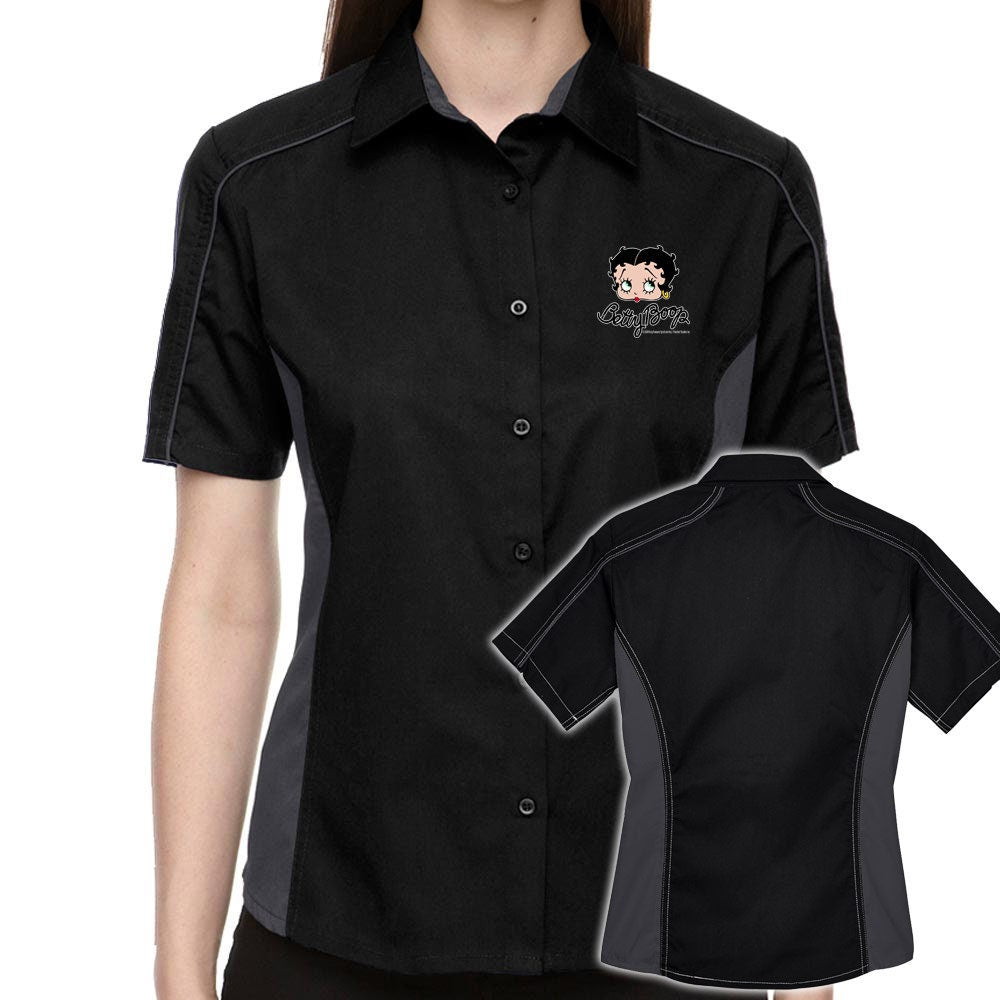 Betty Boop Face Classic Retro Bowling Shirt- The Muckler (Ladies) - Includes Embroidered Name