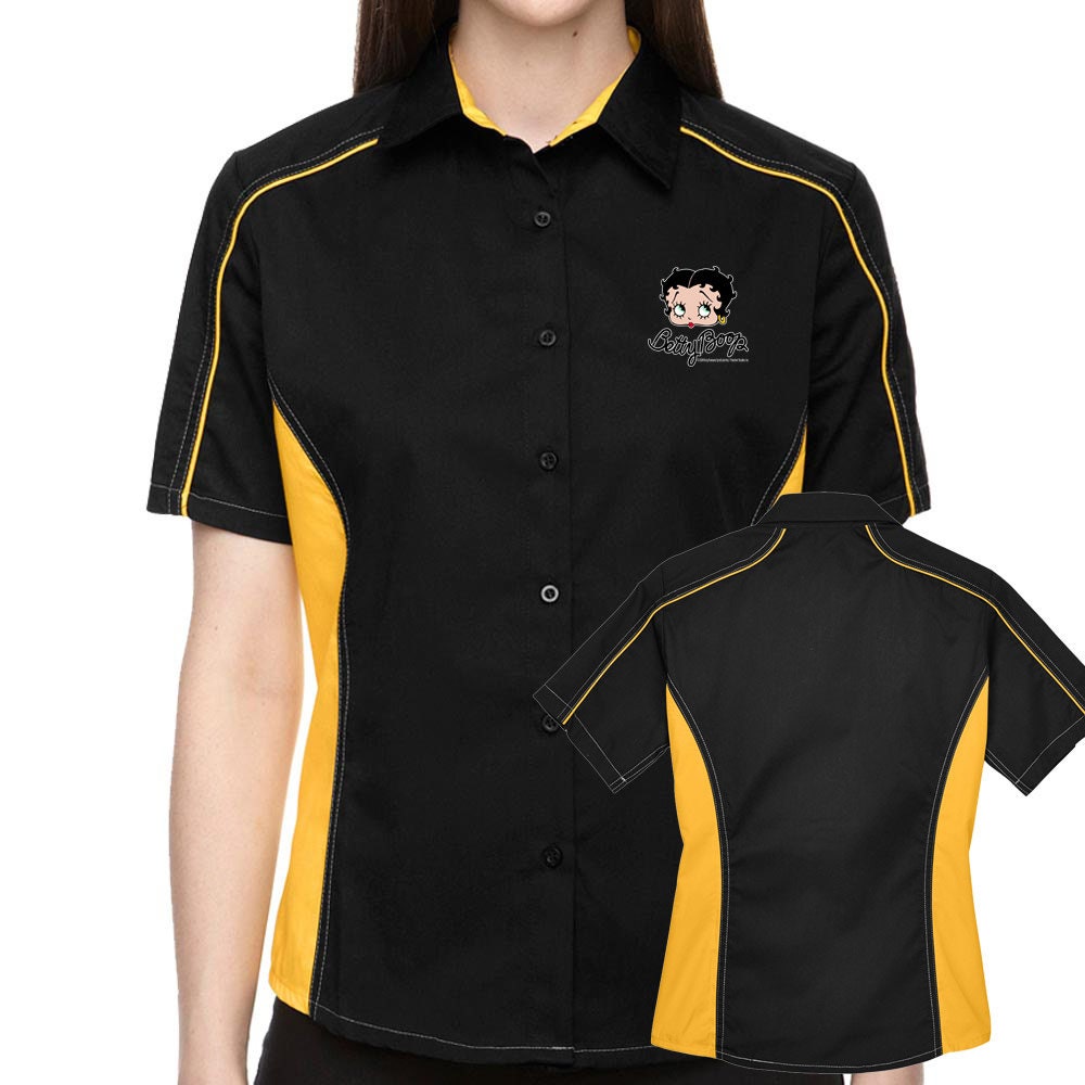 Betty Boop Face Classic Retro Bowling Shirt- The Muckler (Ladies) - Includes Embroidered Name