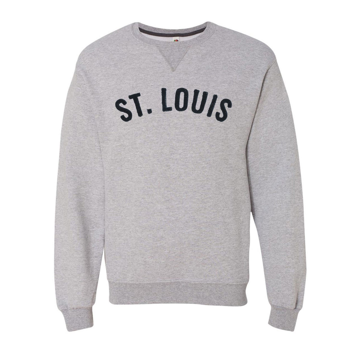 St Louis Crew Neck Sweatshirt (SF72R) with Chenille Letters in  any Color Custom Made for You