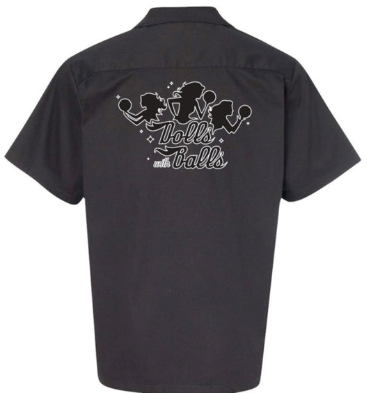 Dolls With Balls Classic Retro Bowling Shirt- Vintage Bowler ( Closeout)  - Includes Embroidered Name #156