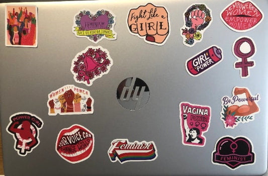 Feminist , strong Woman Fun Computer Stickers (Pack30)  set of 15