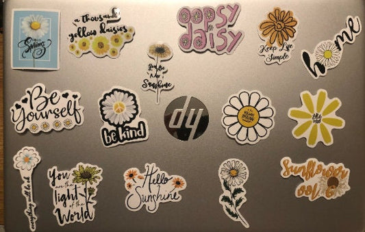 Daisies inspirational  Fun  Computer Stickers (Pack 28)  set o 15