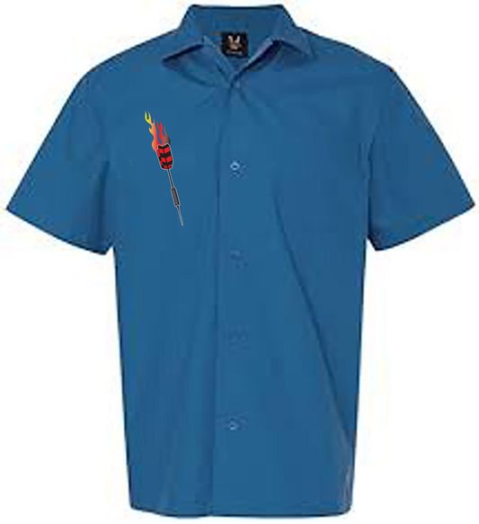 Flaming Darts Classic Retro Bowling Shirt- Vintage Bowler ( Closeout) in multiple colors  - Includes Embroidered Name #234