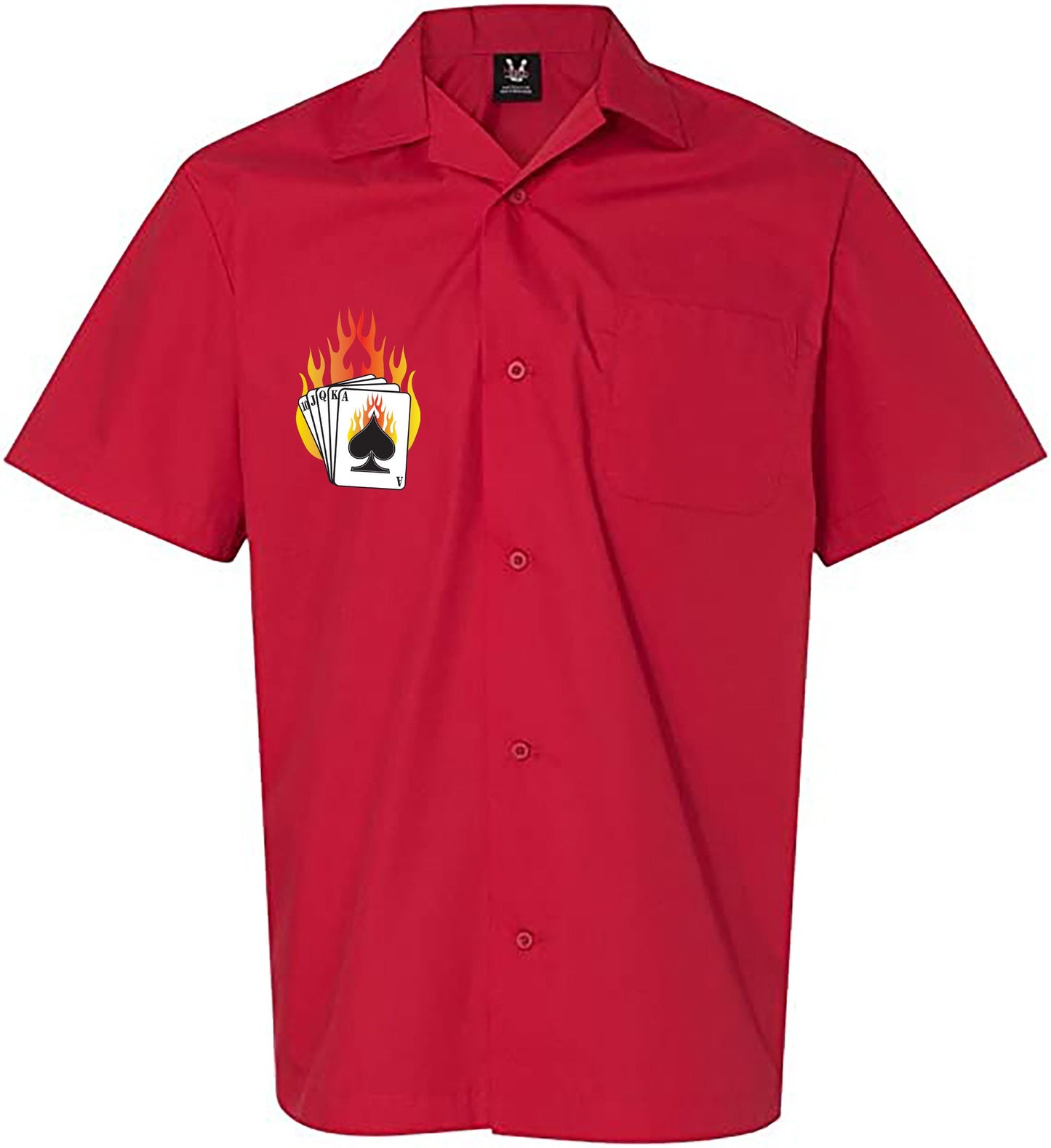 Flaming Cards Classic Retro Bowling Shirt- Vintage Bowler ( Closeout) in multiple colors  - Includes Embroidered Name #233