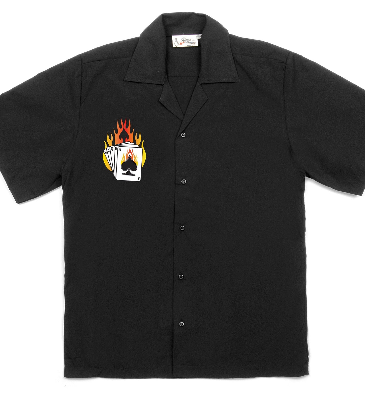 Flaming Cards Classic Retro Bowling Shirt- Vintage Bowler ( Closeout) in multiple colors  - Includes Embroidered Name #233