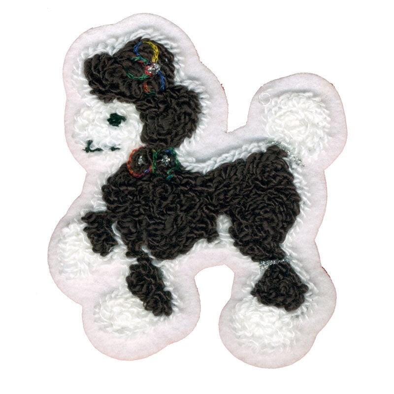 8" Poodle - Hand Sewn Chenille Patch